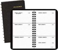 AT-A-GLANCE - 52 Sheet, 2-1/2 x 4-1/2", Weekly Planner - Black - Exact Industrial Supply