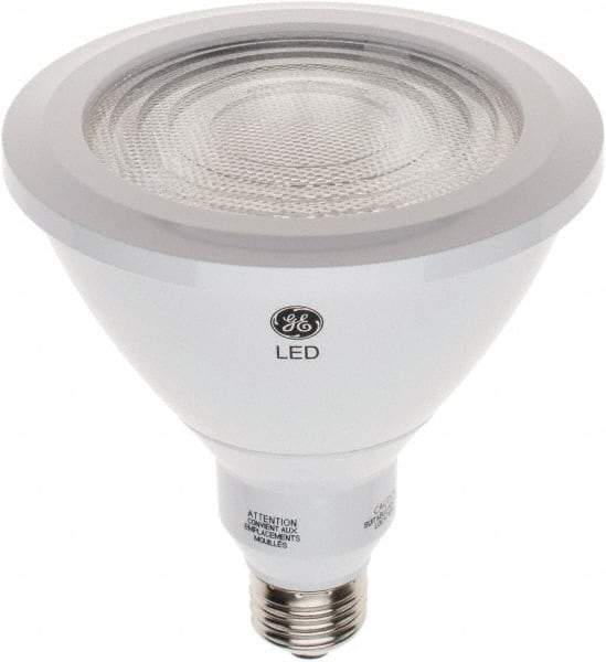 GE Lighting - 18 Watt LED Flood/Spot Medium Screw Lamp - 3,000°K Color Temp, 1,550 Lumens, 120 Volts, Dimmable, PAR38, 25,000 hr Avg Life - Exact Industrial Supply