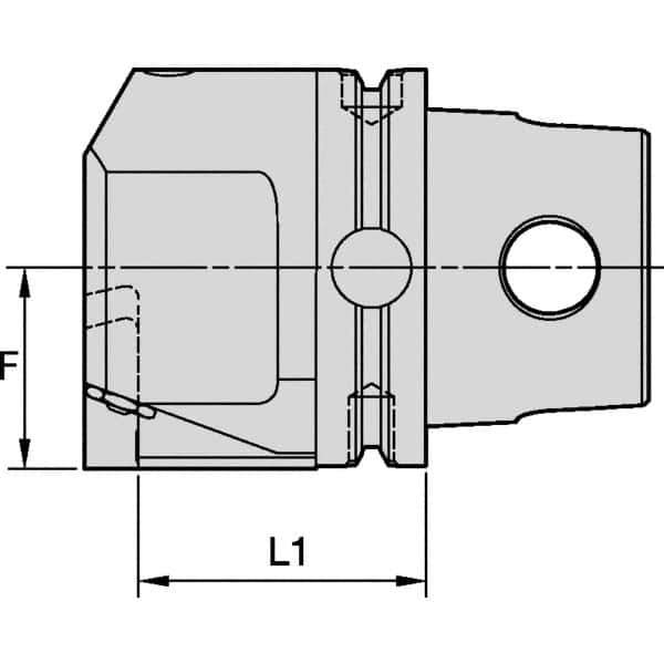 Kennametal - EG-P-GUP, EG-U-GUN, EG-U-GUP, ER-P-GUP, ER-U-GUN, ER-U-GUP Insert, 57mm Head Length, Modular Grooving Blade Holder Head - Left Hand Cut, System Size KM80TS, Through Coolant, Series Beyond Evolution - Exact Industrial Supply