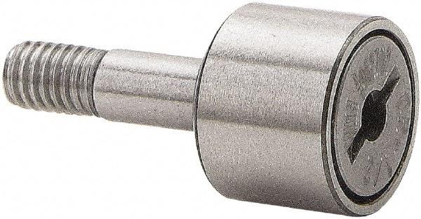 Accurate Bushing - 1-1/4" Roller Diam x 3/4" Width, 1/2" Stud Diam x 1-1/4" Length, Stud Cam Follower - Stainless Steel, 5/8" Thread Length, 1/2-20 Thread, 2" OAL, 2,750 Lb Dynamic Cap - Exact Industrial Supply