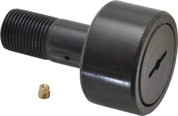 Accurate Bushing - 1-3/4" Roller Diam x 1" Width, 3/4" Stud Diam x 1-3/4" Length, Stud Cam Follower - Steel, 7/8" Thread Length, 3/4-16 Thread, 2-3/4" OAL, 7,870 Lb Dynamic Cap, 7,950 Lb Static Cap - Exact Industrial Supply