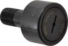 Accurate Bushing - 2" Roller Diam x 1-1/4" Width, 7/8" Stud Diam x 2" Length, Stud Cam Follower - Steel, 1" Thread Length, 7/8-14 Thread, 3-1/4" OAL, 10,370 Lb Dynamic Cap, 10,700 Lb Static Cap - Exact Industrial Supply