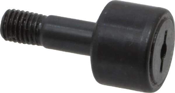 Accurate Bushing - 5/8" Roller Diam x 7/16" Width, 1/4" Stud Diam x 3/4" Length, Stud Cam Follower - Steel, 5/16" Thread Length, 1/4-28 Thread, 1-3/16" OAL, 1,320 Lb Dynamic Cap, 1,250 Lb Static Cap - Exact Industrial Supply