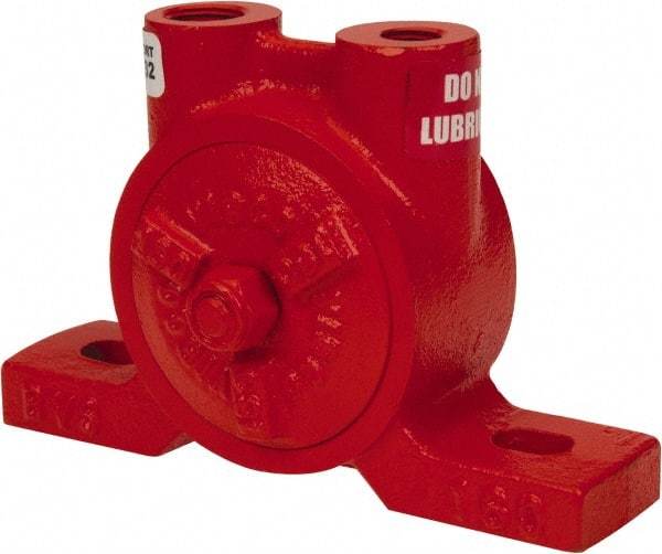 Vibco - 160 Lb. Force, 8 Cubic Feet per Minute, 11,000 RPM, 70 Decibel, Pneumatic Vibrator - 5-3/16" Long x 2-3/4" Wide x 3-7/16" High, 1/4 Port Inlet, 3/8 Port Outlet - Exact Industrial Supply