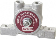 Vibco - 20 Lb. Force, 4 Cubic Feet per Minute, 12,000 RPM, 66 Decibel, Pneumatic Vibrator - 3-7/8" Long x 1-3/16" Wide x 2-3/8" High, 1/8 Port Inlet, 1/8 Port Outlet - Exact Industrial Supply