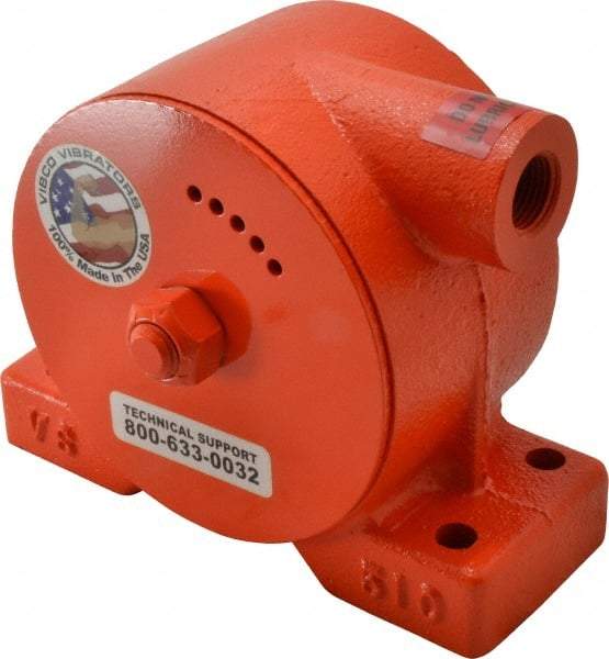 Vibco - 900 Lb. Force, 21 Cubic Feet per Minute, 4,500 RPM, 77 Decibel, Pneumatic Vibrator - 6-3/4" Long x 2-5/8" Wide x 5-3/8" High, 1/2 Port Inlet - Exact Industrial Supply