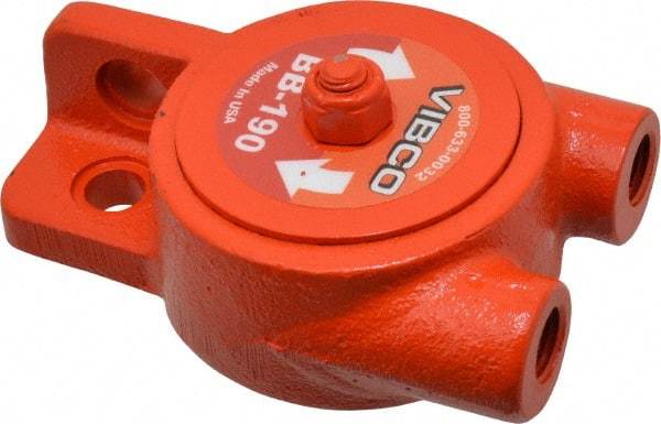 Vibco - ,250 Lb. Force, 11 Cubic Feet per Minute, 15,500 RPM, 77 Decibel, Pneumatic Vibrator - 4-1/8" Long x 2" Wide x 2-9/16" High, 1/4 Port Inlet, 1/4 Port Outlet - Exact Industrial Supply