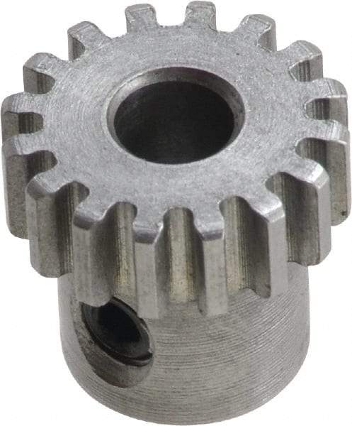 Boston Gear - 5 Pitch, 4" Pitch Diam, 20 Tooth Spur Gear - 1-3/4" Face Width, 1-1/16" Bore Diam, 3.38" Hub Diam, 14.5° Pressure Angle, Steel - Exact Industrial Supply