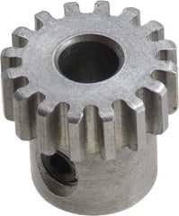 Boston Gear - 5 Pitch, 4" Pitch Diam, 20 Tooth Spur Gear - 1-3/4" Face Width, 1-1/16" Bore Diam, 3.38" Hub Diam, 14.5° Pressure Angle, Steel - Exact Industrial Supply