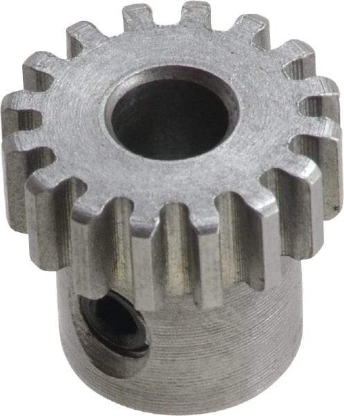 Boston Gear - 8 Pitch, 4" Pitch Diam, 32 Tooth Spur Gear - 1-1/4" Face Width, 1" Bore Diam, 3" Hub Diam, 14.5° Pressure Angle, Steel - Exact Industrial Supply
