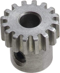 Boston Gear - 20 Pitch, 2.4" Pitch Diam, 48 Tooth Spur Gear - 3/8" Face Width, 3/8" Bore Diam, 1.33" Hub Diam, 14.5° Pressure Angle, Steel - Exact Industrial Supply