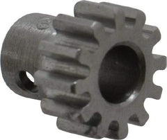 Boston Gear - 24 Pitch, 1/2" Pitch Diam, 12 Tooth Spur Gear - 1/4" Face Width, 1/4" Bore Diam, 0.36" Hub Diam, 14.5° Pressure Angle, Steel - Exact Industrial Supply