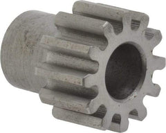 Boston Gear - 20 Pitch, 0.6" Pitch Diam, 12 Tooth Spur Gear - 3/8" Face Width, 5/16" Bore Diam, 0.46" Hub Diam, 14.5° Pressure Angle, Steel - Exact Industrial Supply