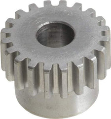 Boston Gear - 20 Pitch, 1" Pitch Diam, 20 Tooth Spur Gear - 3/8" Face Width, 3/8" Bore Diam, 0.84" Hub Diam, 14.5° Pressure Angle, Steel - Exact Industrial Supply