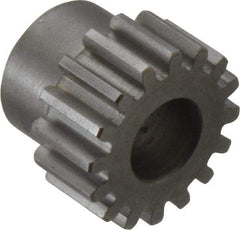 Boston Gear - 16 Pitch, 1" Pitch Diam, 16 Tooth Spur Gear - 1/2" Face Width, 1/2" Bore Diam, 0.81" Hub Diam, 14.5° Pressure Angle, Steel - Exact Industrial Supply