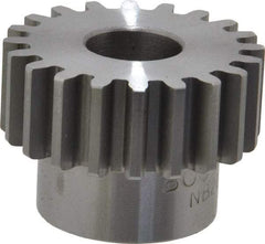 Boston Gear - 16 Pitch, 1-1/4" Pitch Diam, 20 Tooth Spur Gear - 1/2" Face Width, 1/2" Bore Diam, 0.96" Hub Diam, 14.5° Pressure Angle, Steel - Exact Industrial Supply