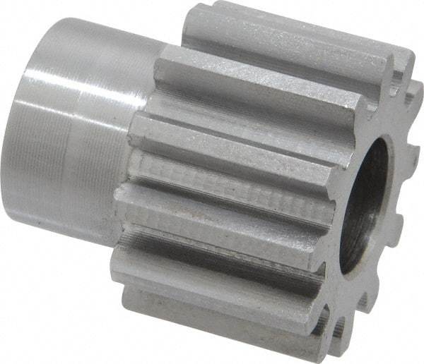 Boston Gear - 12 Pitch, 1" Pitch Diam, 12 Tooth Spur Gear - 3/4" Face Width, 1/2" Bore Diam, 3/4" Hub Diam, 14.5° Pressure Angle, Steel - Exact Industrial Supply