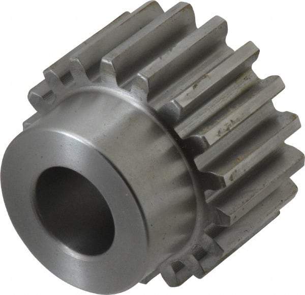 Boston Gear - 10 Pitch, 1.8" Pitch Diam, 18 Tooth Spur Gear - 1" Face Width, 3/4" Bore Diam, 1.42" Hub Diam, 14.5° Pressure Angle, Steel - Exact Industrial Supply