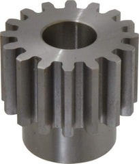 Boston Gear - 8 Pitch, 2" Pitch Diam, 16 Tooth Spur Gear - 1-1/4" Face Width, 7/8" Bore Diam, 1.56" Hub Diam, 14.5° Pressure Angle, Steel - Exact Industrial Supply