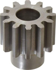 Boston Gear - 6 Pitch, 2" Pitch Diam, 12 Tooth Spur Gear - 1-1/2" Face Width, 1" Bore Diam, 1.46" Hub Diam, 14.5° Pressure Angle, Steel - Exact Industrial Supply