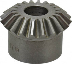 Boston Gear - 16 Pitch, 1-1/4" Pitch Diam, 20 Tooth Miter Gear - 0.28" Face Width, 7/16" Bore Diam, 1" Hub Diam, 20° Pressure Angle, Steel - Exact Industrial Supply