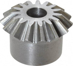 Boston Gear - 12 Pitch, 1-1/4" Pitch Diam, 15 Tooth Miter Gear - 0.29" Face Width, 3/8" Bore Diam, 1" Hub Diam, 20° Pressure Angle, Steel - Exact Industrial Supply