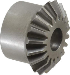 Boston Gear - 12 Pitch, 1-1/2" Pitch Diam, 18 Tooth Miter Gear - 0.33" Face Width, 1/2" Bore Diam, 1-1/4" Hub Diam, 20° Pressure Angle, Steel - Exact Industrial Supply