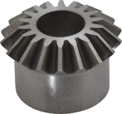 Boston Gear - 12 Pitch, 1-1/2" Pitch Diam, 18 Tooth Miter Gear - 0.33" Face Width, 5/8" Bore Diam, 1-1/4" Hub Diam, 20° Pressure Angle, Steel - Exact Industrial Supply