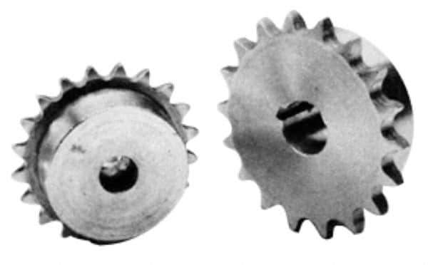 U.S. Tsubaki - 25 Teeth, 1" Chain Pitch, Chain Size 80, Roller Chain Sprockets - 7.979" Pitch Diam - Exact Industrial Supply