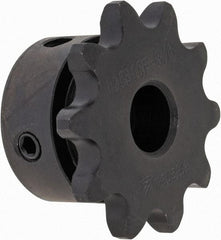 U.S. Tsubaki - 10 Teeth, 3/8" Chain Pitch, Chain Size 35, Finished Bore Sprocket - 3/8" Bore Diam, 1.214" Pitch Diam, 1.38" Outside Diam - Exact Industrial Supply