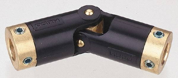 Value Collection - 3/8" Inside x 0.69" Outside Diam, Plastic Universal Joints with Brass Insert - 2.66" Long - Exact Industrial Supply