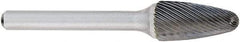 OSG - 3/4" Cut Diam, 1/4" Shank Diam, Tree Head Fluted Cut Burr - Carbide, Radius End, 1-1/2" LOC, 2" OAL - Exact Industrial Supply