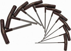 Paramount - 10 Piece T-Handle Hex Key Set - Hex Range 3/32 to 3/8", 6" OAL, Steel - Exact Industrial Supply
