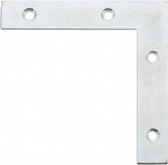 Value Collection - 5" Long x 0.870" Wide, Steel, Corner Brace - Zinc Plated - Exact Industrial Supply