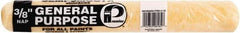 Premier Paint Roller - 3/8" Nap, 18" Wide Paint Roller Cover - Semi-Smooth Texture, Polyester - Exact Industrial Supply