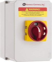 ACI - 3 Phase, 110 to 460V, 3 Pole, 4X, Enclosed Nonfused Cam & Disconnect Switch - 5.9 Inch Wide x 8.6 Inch High x 5.9 Inch Deep - Exact Industrial Supply