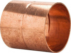 Mueller Industries - 4" Wrot Copper Pipe Coupling with Rolled Stop - C x C, Solder Joint - Exact Industrial Supply