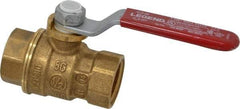 Legend Valve - 1/2" Pipe, Full Port, Brass Standard Ball Valve - Inline - One Way Flow, FNPT x FNPT Ends, Lever Handle, 600 WOG, 150 WSP - Exact Industrial Supply