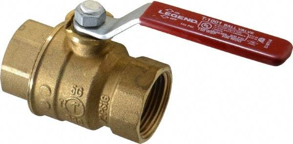 Legend Valve - 1" Pipe, Full Port, Brass Standard Ball Valve - Inline - One Way Flow, FNPT x FNPT Ends, Lever Handle, 600 WOG, 150 WSP - Exact Industrial Supply