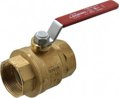 Legend Valve - 1-1/2" Pipe, Full Port, Brass Standard Ball Valve - Inline - One Way Flow, FNPT x FNPT Ends, Lever Handle, 600 WOG, 150 WSP - Exact Industrial Supply