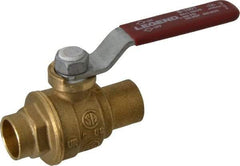 Legend Valve - 1/2" Pipe, Full Port, Brass Standard Ball Valve - Inline - One Way Flow, Soldered x Soldered Ends, Lever Handle, 600 WOG, 150 WSP - Exact Industrial Supply