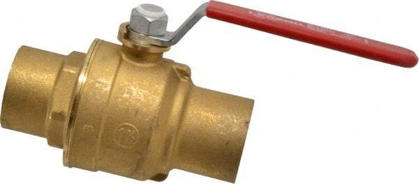 Legend Valve - 1-1/2" Pipe, Full Port, Brass Standard Ball Valve - Inline - One Way Flow, Soldered x Soldered Ends, Lever Handle, 600 WOG, 150 WSP - Exact Industrial Supply