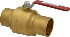 Legend Valve - 2" Pipe, Full Port, Brass Standard Ball Valve - Inline - One Way Flow, Soldered x Soldered Ends, Lever Handle, 600 WOG, 150 WSP - Exact Industrial Supply