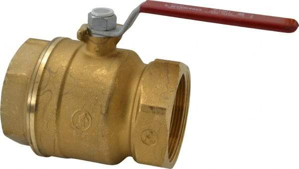 Legend Valve - 3" Pipe, Full Port, Brass Standard Ball Valve - Inline - One Way Flow, FNPT x FNPT Ends, Lever Handle, 400 WOG, 150 WSP - Exact Industrial Supply