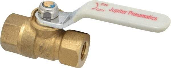 Value Collection - 1/8" Pipe, Standard Port, Brass Standard Ball Valve - Inline - One Way Flow, FNPT x FNPT Ends, Lever Handle, 400 WOG, 125 WSP - Exact Industrial Supply