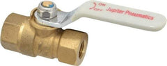 Value Collection - 1/8" Pipe, Standard Port, Brass Standard Ball Valve - Inline - One Way Flow, FNPT x FNPT Ends, Lever Handle, 400 WOG, 125 WSP - Exact Industrial Supply