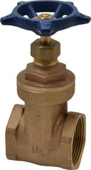Legend Valve - 1-1/2" Pipe, Threaded Bronze Solid Wedge Stem Gate Valve - 200 WOG, 125 WSP, Screw-In Bonnet - Exact Industrial Supply