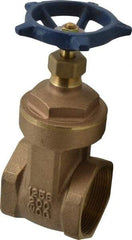 Legend Valve - 2" Pipe, Threaded Bronze Solid Wedge Stem Gate Valve - 200 WOG, 125 WSP, Screw-In Bonnet - Exact Industrial Supply