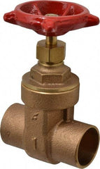 Legend Valve - 1" Pipe, Soldered Bronze Solid Wedge Stem Gate Valve - 200 WOG, 125 WSP, Screw-In Bonnet - Exact Industrial Supply