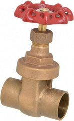 Legend Valve - 1" Pipe, Soldered Bronze Solid Wedge Stem Gate Valve - 200 WOG, 125 WSP, Screw Over Bonnet - Exact Industrial Supply